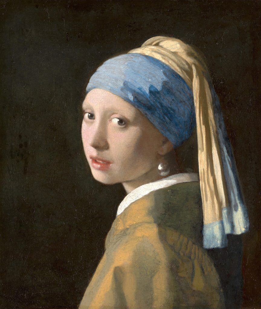 Olieverf Reproductie van Meisje met de parel van Johannes Vermeer