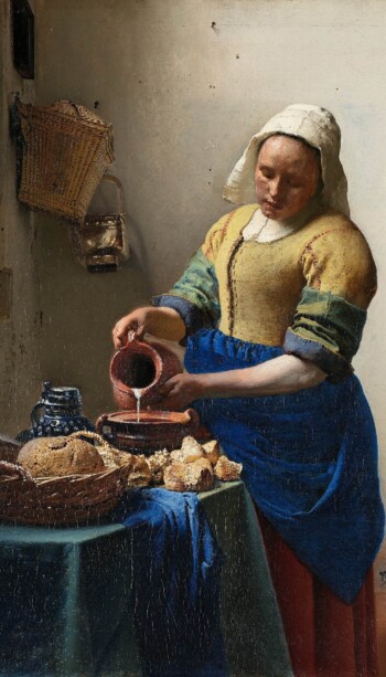 Oil Painting Repordiction of The Milkmaid by Johannes Vermeer