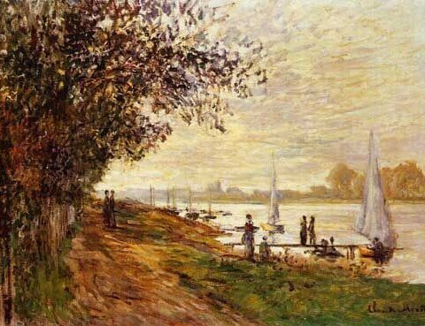 The Riverbank at Le Petit-Gennevilliers, Sunset