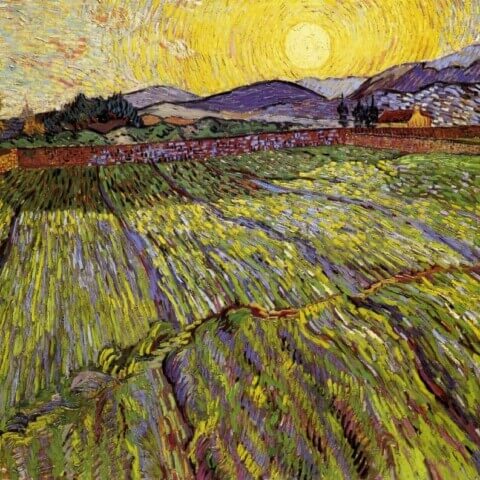 Wheat Field with Rising Sun