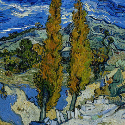 Two Poplars on a Hill