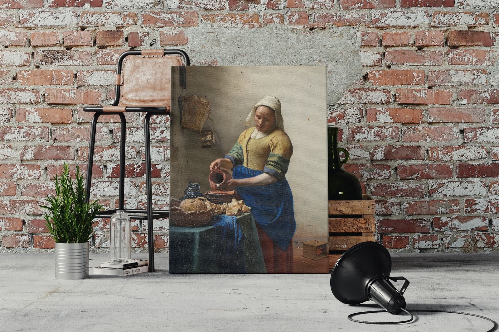 Oil Painting Reproduction of The Mild Maid by Johannes Vermeer