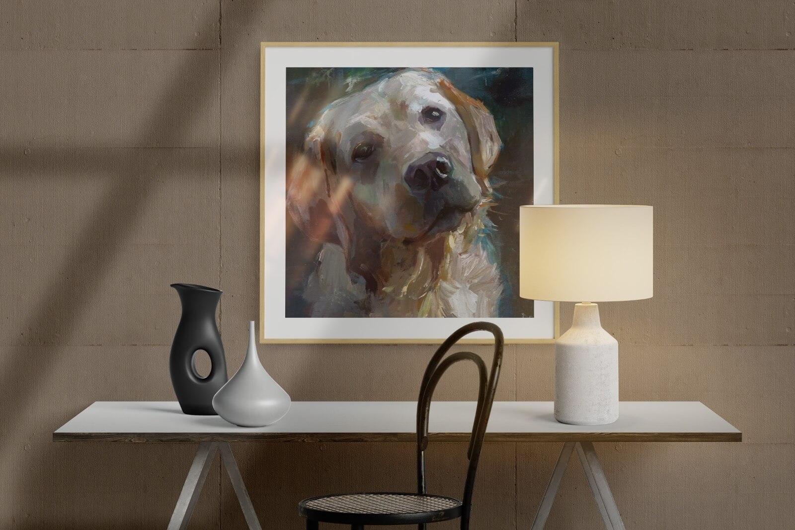 Handmade Oil Painting of a pet from a photograph