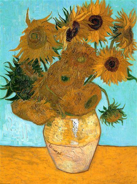 Twelve Sunflowers in a Vase