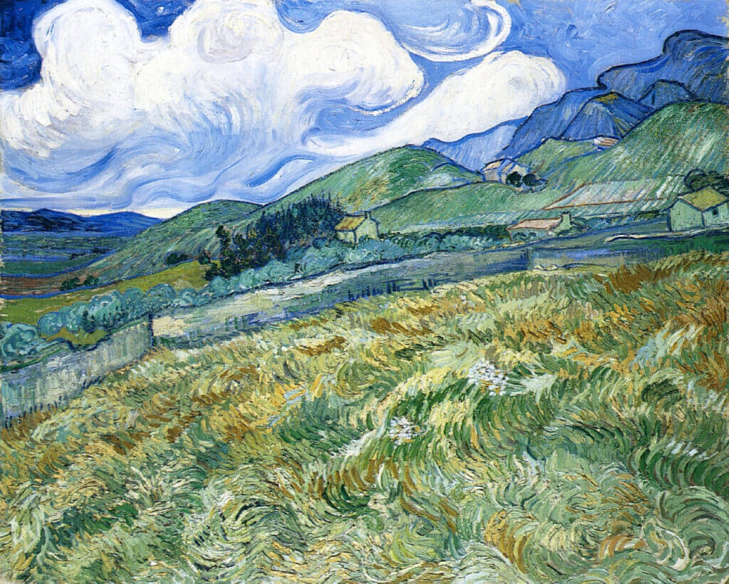 Wheatfield with Mountains in the Background (Mountain Landscape Seen across the Walls)